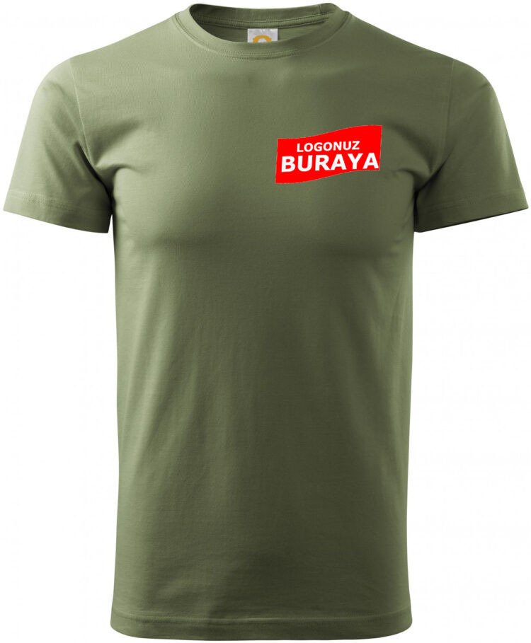 Sıfır Yaka Penye T-Shirt - Haki