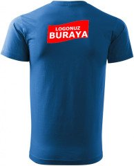 Sıfır Yaka Penye T-Shirt - Mavi