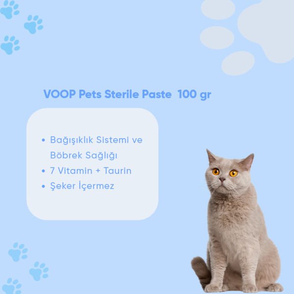 VOOP Pet Sterile Paste(Kısırlaştırılmış Destekleyici,Tüy Yumağı Önleyici,Taurin içeren Steril Macun)100gr