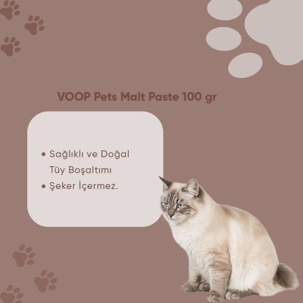 VOOP Pet Malt Paste (Kediler için Tüy Yumağı Önleyici Anti Hairball Macun) 100 gr