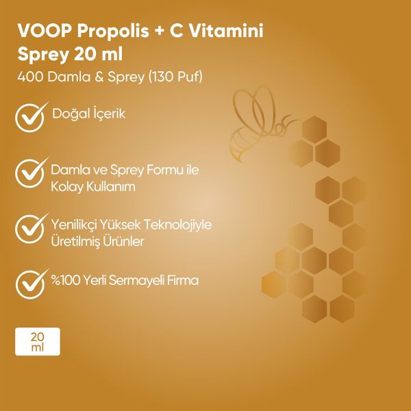 VOOP Propolis + C Vitamini Sprey-Damla 20 ml