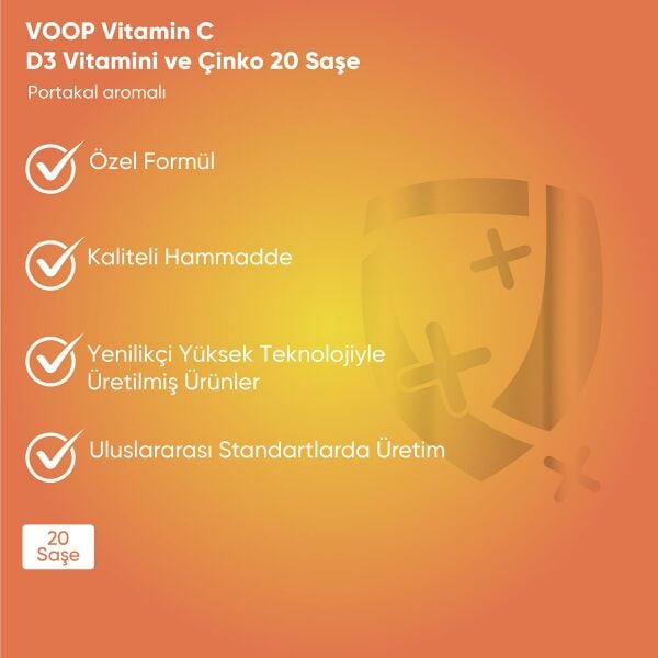 VOOP C Vitamini, D3 Vitamini Ve Çinko 20 Saşe