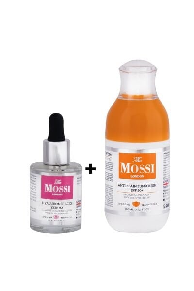 The Mossi London Hyaluronic Acid Serum 30 Ml + Anti-Stain Sunscreen Spf 50+ 100 Ml
