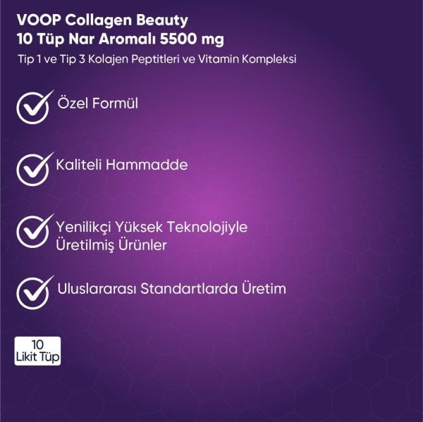 VOOP Collagen Beauty 5500 mg Nar Aromalı 10 Shot x 40 ml