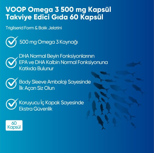 VOOP Omega 3 Balık Yağı 500 mg 60 Kapsül
