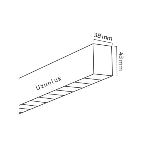 Goya Gy 8044-64 40 Watt Sıva Üstü ve Sarkıt Linear Armatür