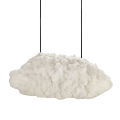Bouffee Cloud Large Bulut Sarkıt Aydınlatma Beyaz Işık Siyah Kordonlu