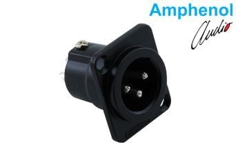 Amphenol AC3MDZB 3 Pin XLR Erkek Şase Konnektör - Siyah