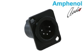 Amphenol AC5MDZB 5 Pin XLR Erkek Şase Konnektör - Siyah