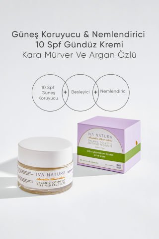 Güneş Koruyucu & Nemlendirici 10 SPF Gündüz Kremi Kara Mürver ve Argan Özlü