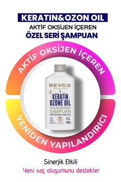 Keratin ve Ozon Oil, Aktif Oksijen İçeren Sinerjik Etkili, Yapılandırıcı Saç Bakım Şampuanı