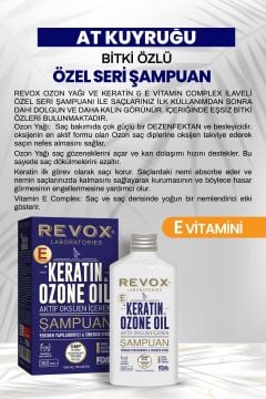 Keratin ve Ozon Oil, Aktif Oksijen İçeren Sinerjik Etkili, Yapılandırıcı Saç Bakım Şampuanı 2'li Set