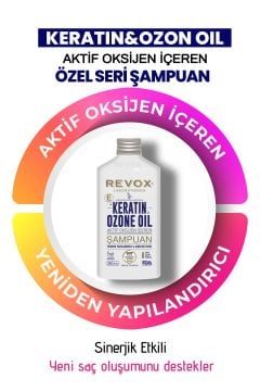Keratin ve Ozon Oil, Aktif Oksijen İçeren Sinerjik Etkili, Yapılandırıcı Saç Bakım Şampuanı 2'li Set