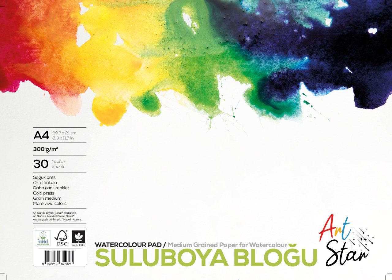 Art Star Sulu Boya Bloğu A4 300 Gr 30 Yaprak