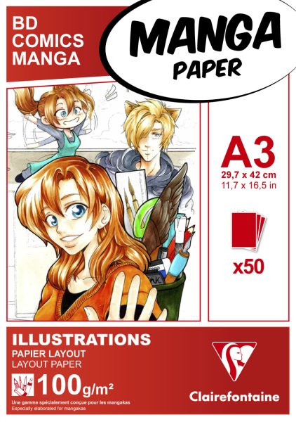 Clairefontaine Manga-Layout Marker Bloğu A3 100 Gr 50 Yaprak