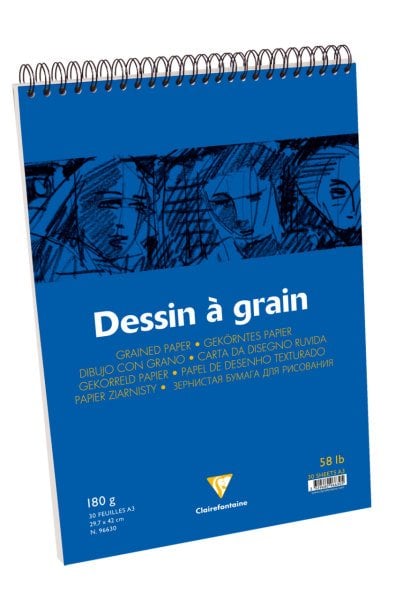 Clairefontaine Dessin A Grain Çizim Bloğu A3 180 Gr 30 Yaprak Kısa Kenarı Yapışkanlı