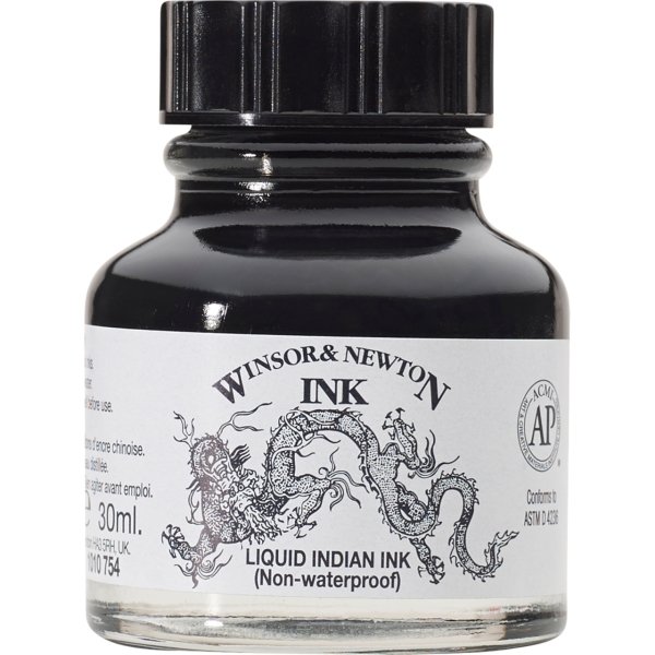 Winsor & Newton Çizim Mürekkebi 30 Ml Indian Black 030