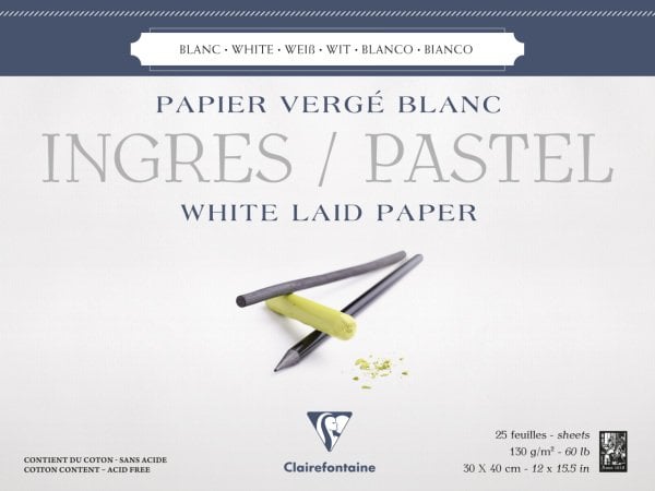 Clairefontaine Ingres Pastel Bloğu 30x40 Cm 130 Gr 25 Yaprak Uzun Kenarı Yapışkanlı