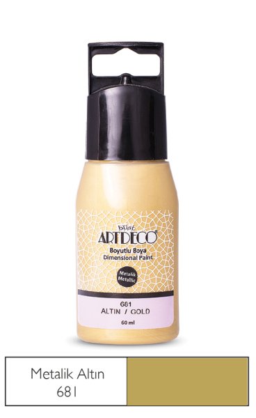 Artdeco Boyutlu Boya Metalik 60 Ml Altın 681