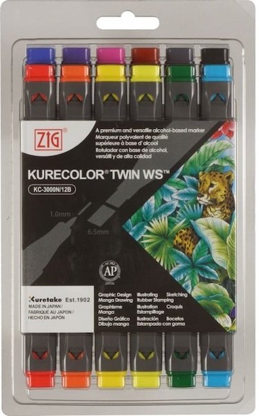 Zig Kurecolor Twin S Natural Colors Marker Seti 12 Li KC-3000/12B3
