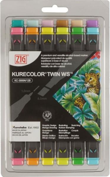 Zig Kurecolor Twin S Pale Colors Marker Seti 12 Li KC-3000/12B5