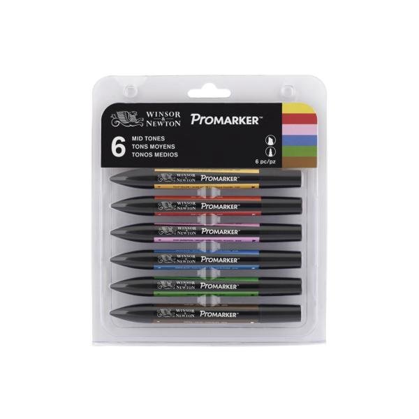 Wınsor & Newton Promarker Set Ara Tonlar 6 Lı