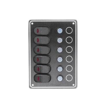 6'lı Waterproof Switch Panel LED Göstergeli