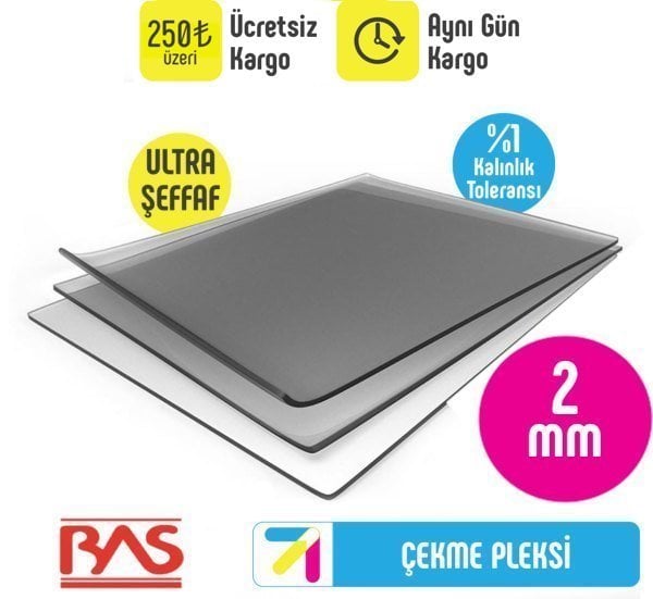 2mm Şeffaf Çekme Pleksiglas