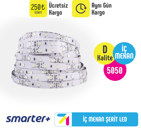 D Kalite 5050 İç Mekan Şerit Led