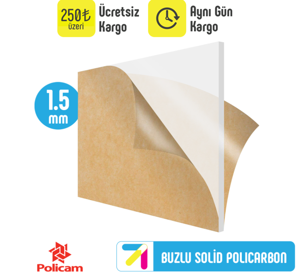 Buzlu Desen Solid Polikarbon Levha (1.5mm)