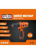 Attlas Eco V12-2 Li Çift Akülü Matkap Çift Vites 12 VOLT 1.3 Ah