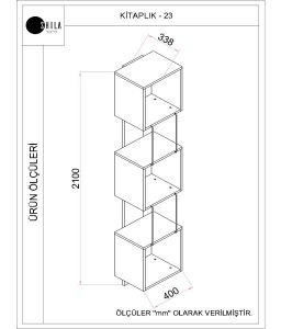 SHİLA HOME KİTAPLIK 02 (40*32*210) RİVOLİ