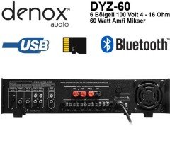 Denox DYZ-60 100V 60 Watt 6 Bölgeli Amplifikatör