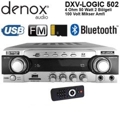 Denox DXV-LOGIC 502 50 Watt 100V Hat Trafolu 2 Bölgeli Amplifikatör