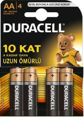 Duracell Alkalin AA LR6/MN1500 Kalem Pil 4'lü