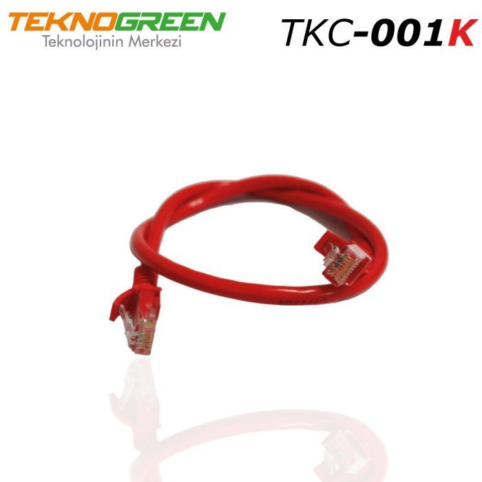 TeknoGreen TKC-001K 1m. Cat6 Kablo Kırmızı