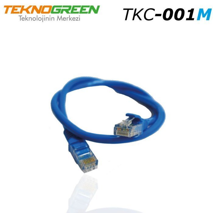 TeknoGreen TKC-001M 1m. Cat6 Kablo Mavi