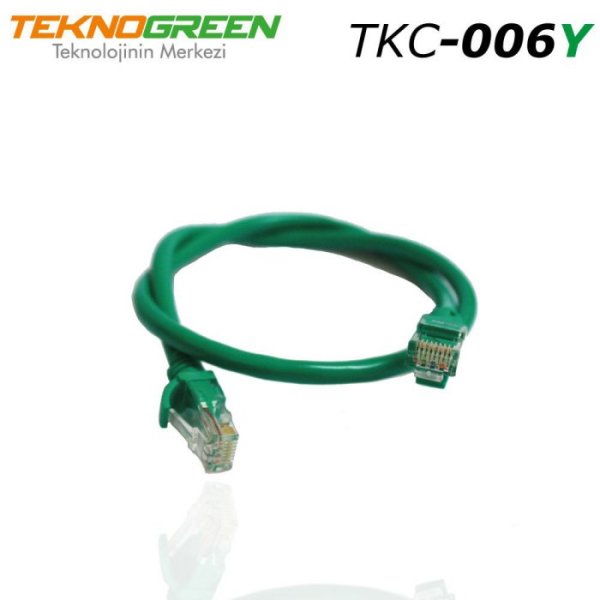 TeknoGreen TKC-006Y 0.6m. Cat6 Kablo Yeşil