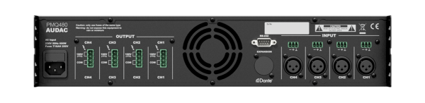 Audac PMQ480 4X480 Watt 100 V Hat Trafolu  Dijital  Power Amplifikatör