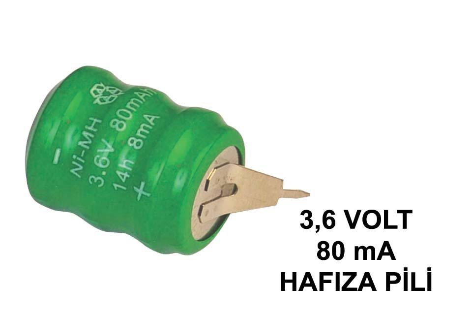 3.6 Volt 80mA Hafıza Pili