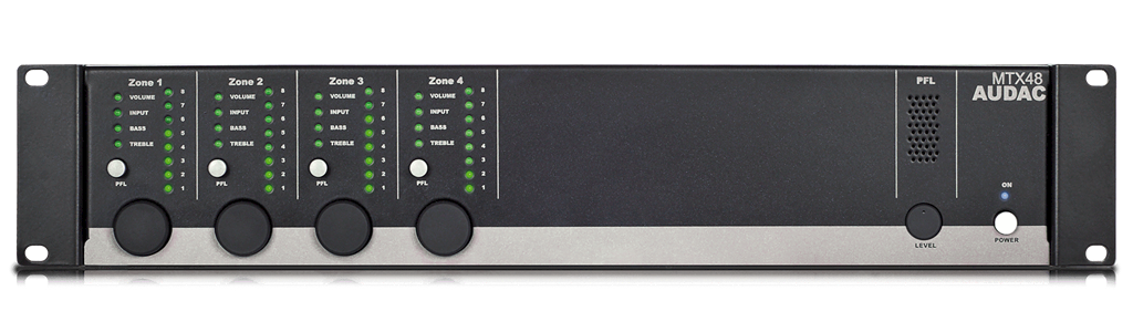 Audac MTX48 4 Zone Audio Matrix Sistem Preamplifikatör