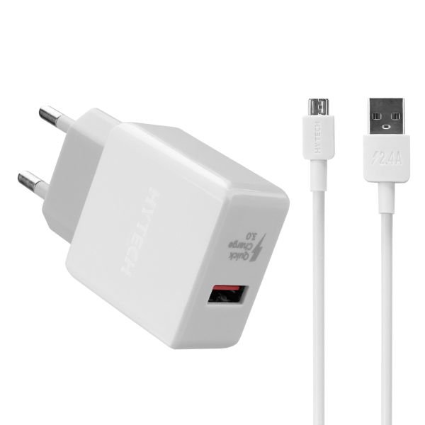 Hytech HY-XE30 Quick Charge QC3.0 2.4A Micro USB Kablolu Şarj Adaptörü