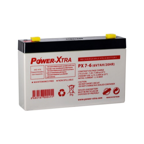 Power-Xtra 6V 7 Ah Bakımsız Kuru Akü