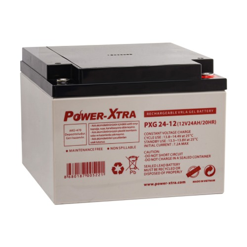 Power-Xtra 12V 24 Ah Bakımsız Jel Akü