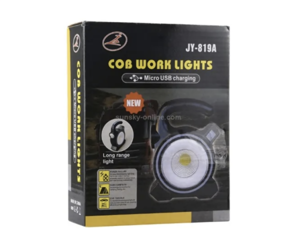 Cob Work Lıghts JY-819A 10W Solar Şarj Edilebilir Çalışma Lambası Ve El Feneri