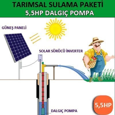 Solar Enerji 5,5HP Dalgıç Pompa - Tarımsal Sulama Sistemi