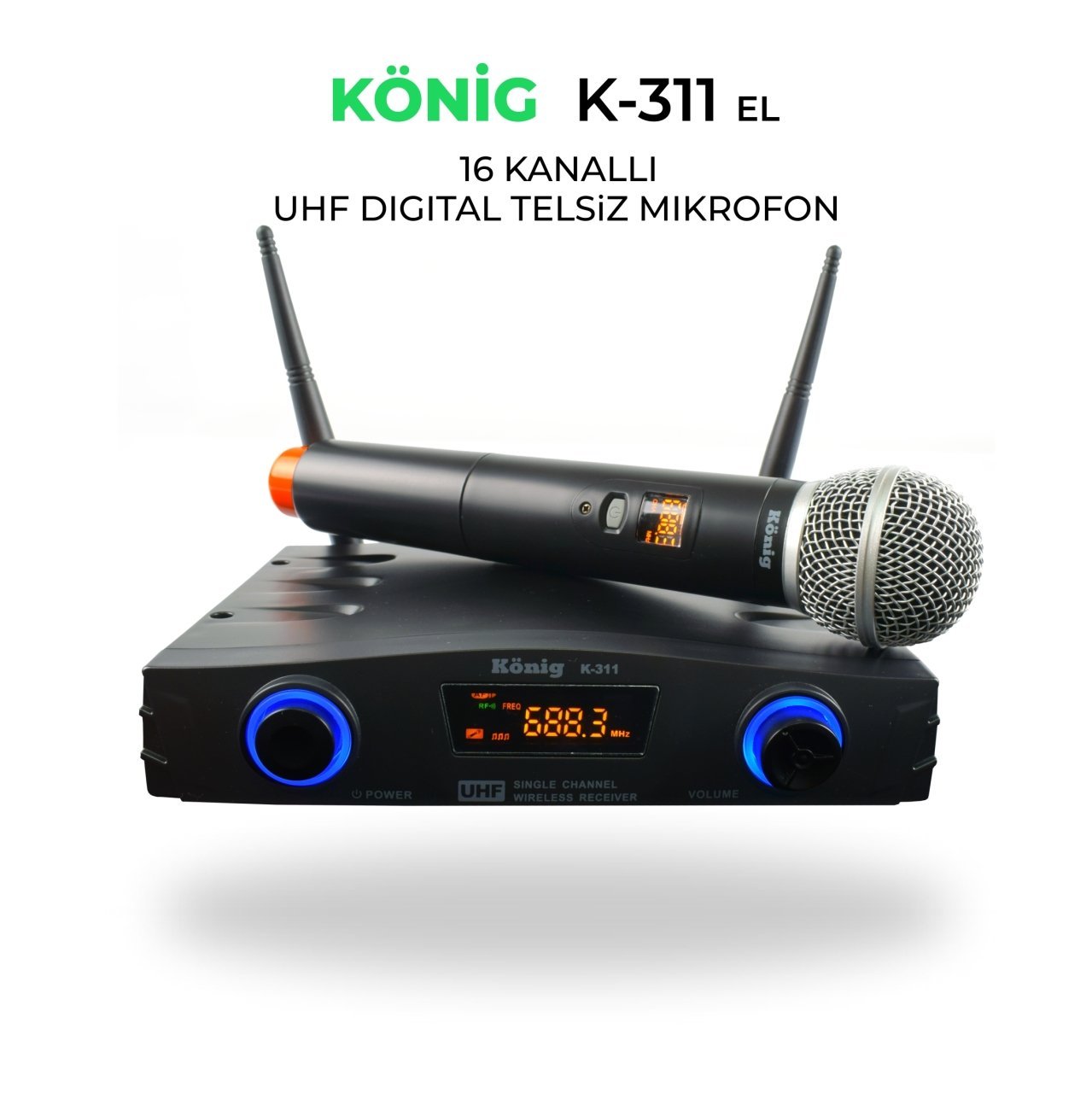 König K-311 EL 16 Kanal UHF Telsiz Mikrofon