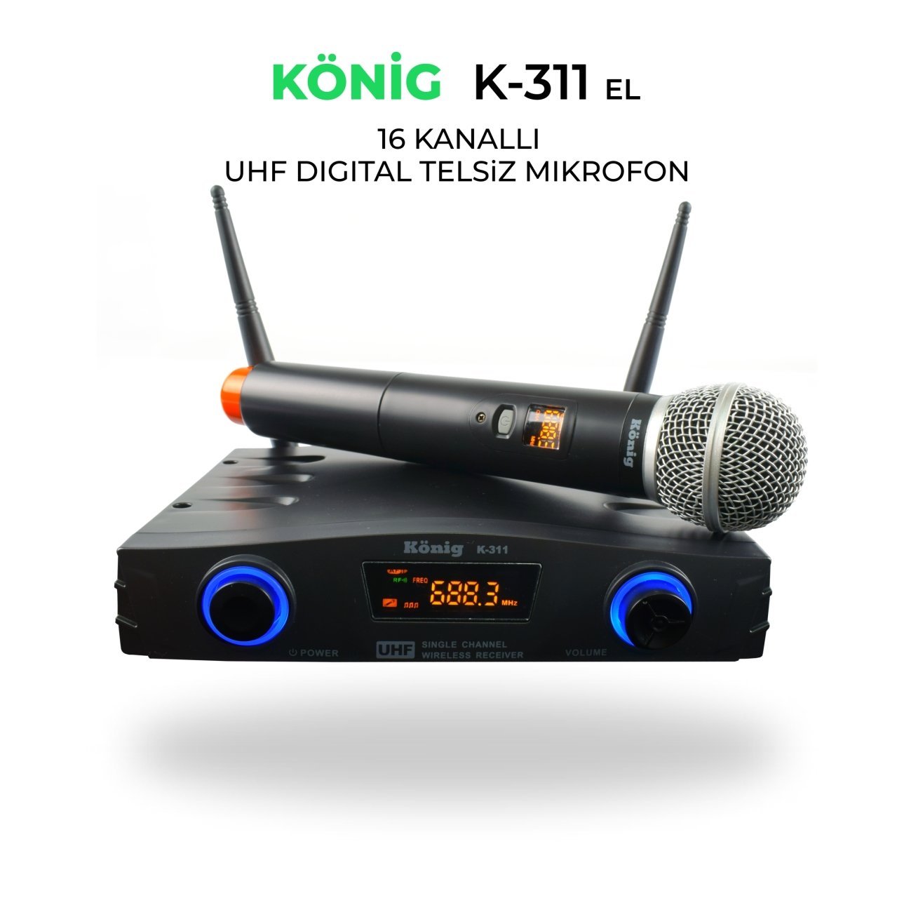 König K-311 EL 16 Kanal UHF Telsiz Mikrofon