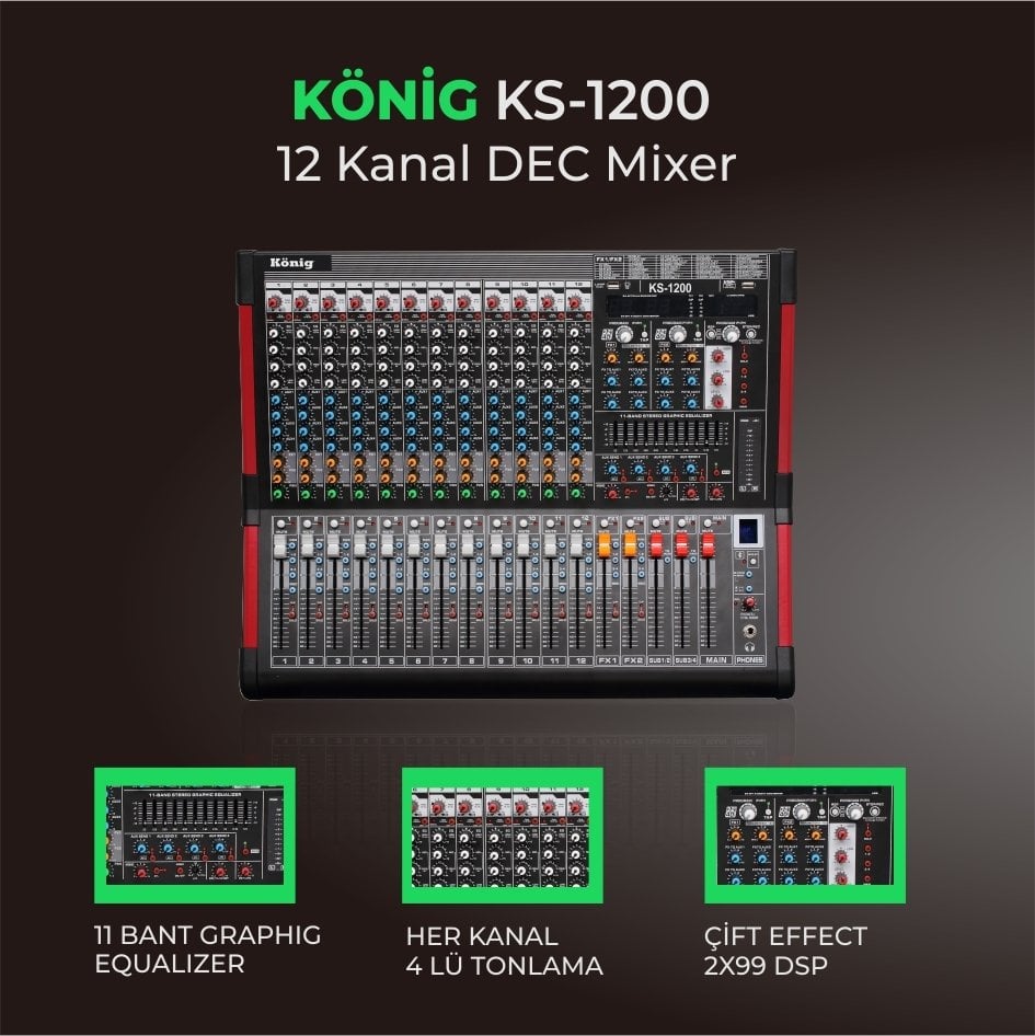 König KS-1200 12 Kanal Deck Mikser