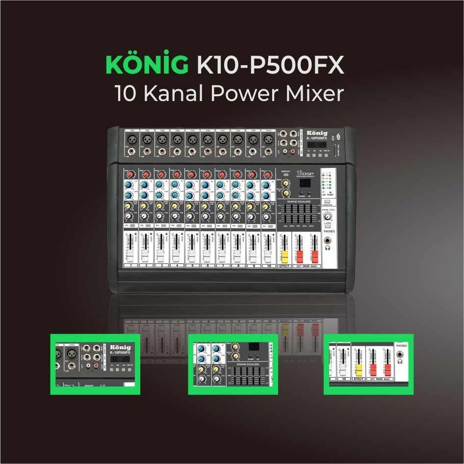 König  K10-P500FX 10 Kanal Power Mikser